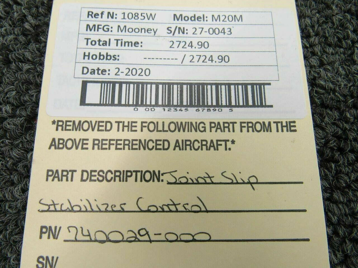 740029-000 Mooney M20M Joint Slip Stabilizer Control BAS Part Sales | Airplane Parts