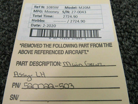 Mooney 520022-503 Mooney M20M Main Gear Assy LH