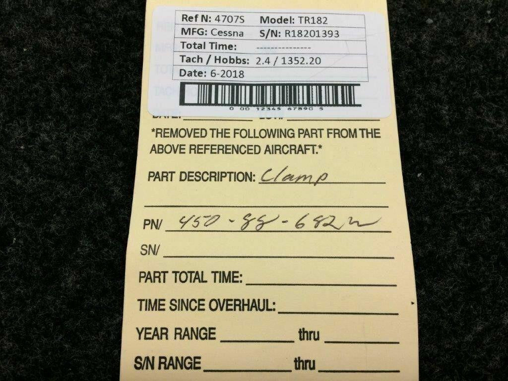 Cessna 450-88-682W Use C166007-0102 Cessna TR182 Clamp