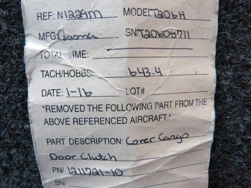 1211721-10 Cessna T206H Cargo Door Clutch Cover BAS Part Sales | Airplane Parts