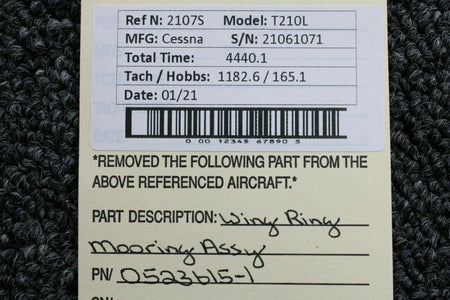 Cessna 0523615-1 Cessna T210L Wing Ring Mooring Assy
