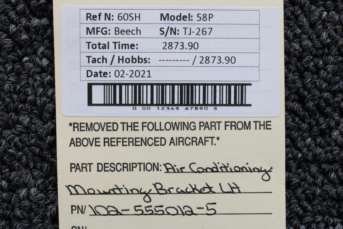 Beechcraft 102-555012-5 Beech 58P Air Conditioning Mounting Bracket LH