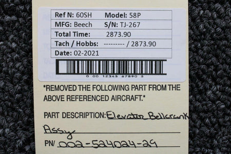 002-524024-29 Beech 58P Elevator Bellcrank Assembly BAS Part Sales | Airplane Parts
