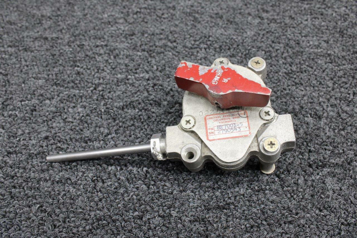 HE7001-5 Beech 58P Janitrol Fuel Selector Control Box RH W/ Handle BAS Part Sales | Airplane Parts