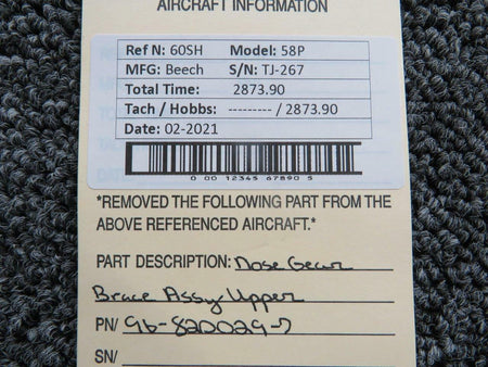 Beechcraft 96-820029-7 Beech 58P Nose Gear Brace Assembly Upper