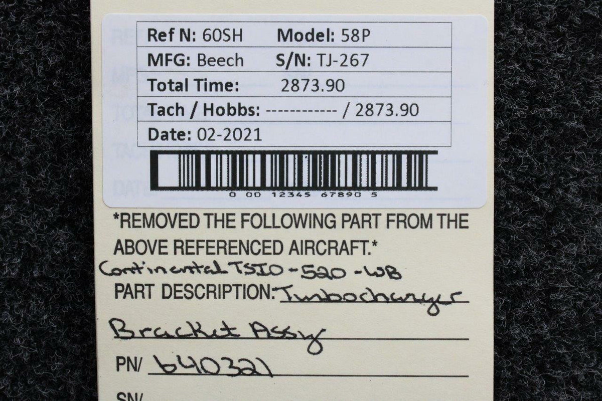 Beechcraft 640321 Beech 58P Continental TSIO-520-WB Turbocharger Bracket Assembly