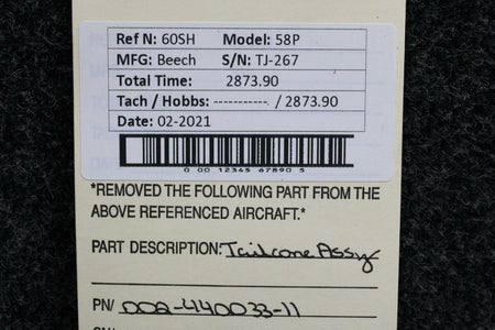 Beechcraft 002-440033-11 Beech 58P Tailcone Assy
