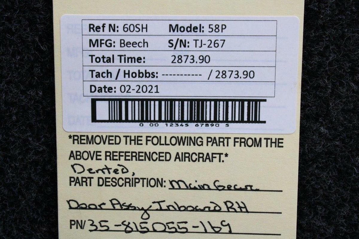 Beechcraft 35-815055-169 Beech 58P Main Gear Door Assembly Inboard RH