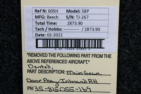 Beechcraft 35-815055-169 Beech 58P Main Gear Door Assembly Inboard RH