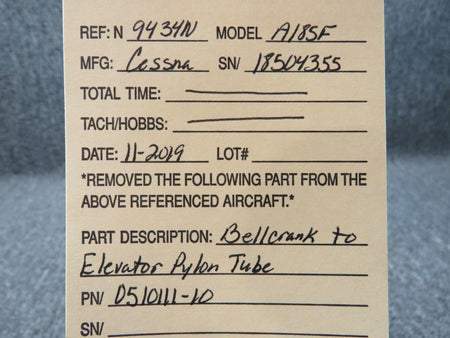 Cessna 0510111-10 Cessna A185F Elevator Control Tube Assy Aft