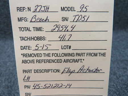 Beechcraft 45-521212-14 Beech 95 Flap Actuator LH