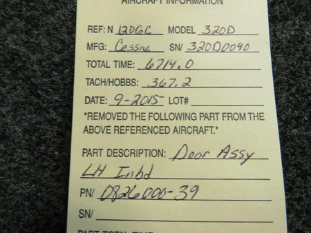 Cessna 0826000-39 Cessna 320D Door Assembly LH Inboard