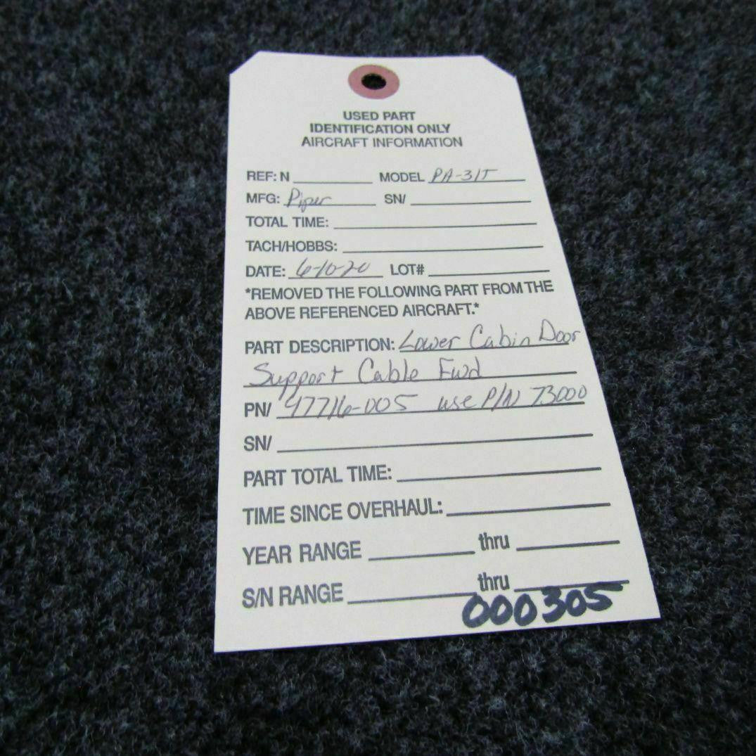 Piper 47716-005 Piper PA-31T Cable Door Support FWD C20