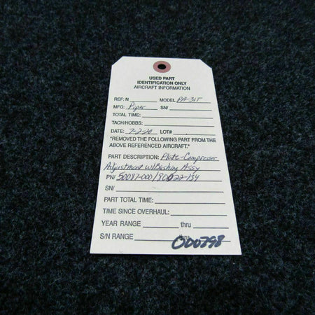Piper 50087-000, 80022-134 Piper PA-31T Plate Compressor Adjustment w Bushing C20