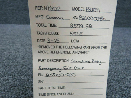 Cessna 2117100-200 Cessna P210N Structure Assy Emergency Exit Door