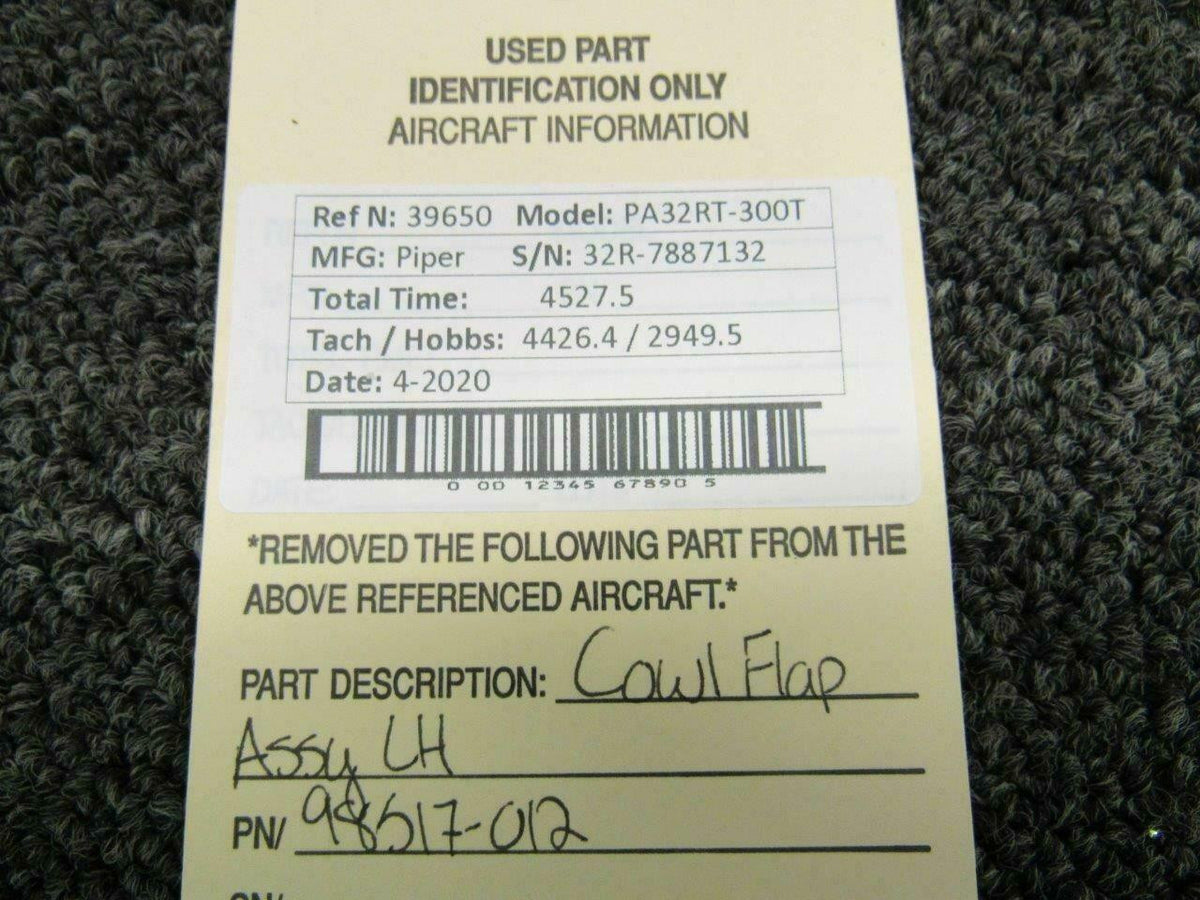 Piper 98517-012 Piper PA32RT-300T Cowl Flap Assy LH