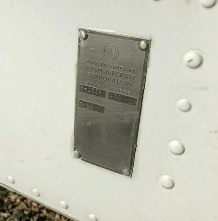 Beechcraft Beechcraft Beech Bonanza A36 Fuselage w/ Bill of Sale, Data Tag, and Log Books