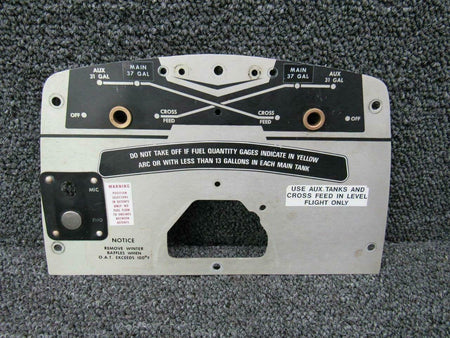 96-920011-1 Beech 95-C55 Panel Assy Fuel Selector 112 Gallon BAS Part Sales | Airplane Parts