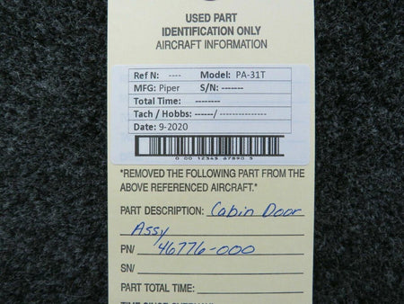 Piper 46776-000 Piper PA-31T Cabin Door Assembly C20