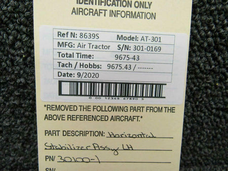 Air Tractor 30100-1 Air Tractor AT-301 Horizontal Stabilizer Assy LH