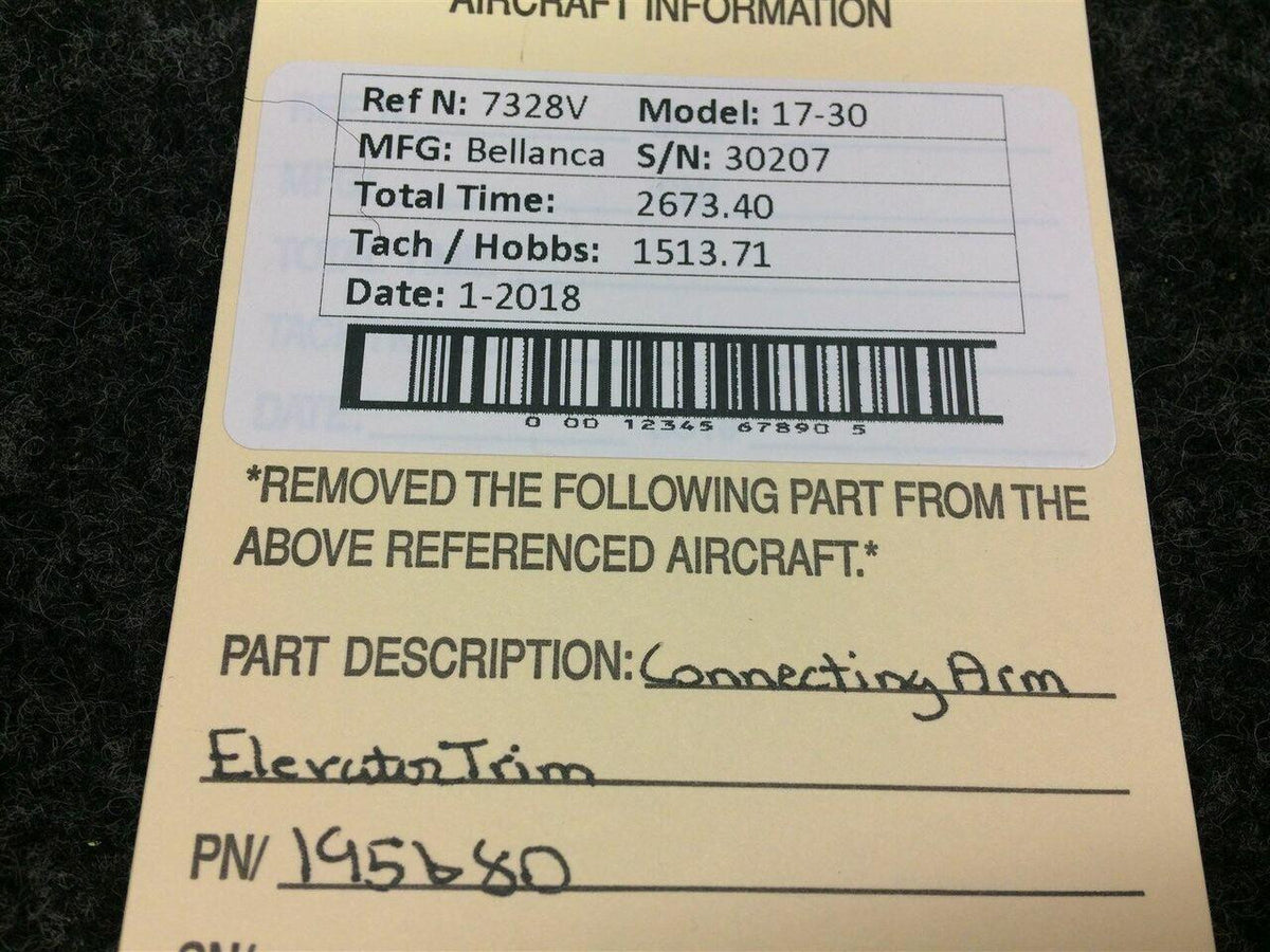 Bellanca 195680 Bellanca 17-30 Connecting Arm Elevator Trim