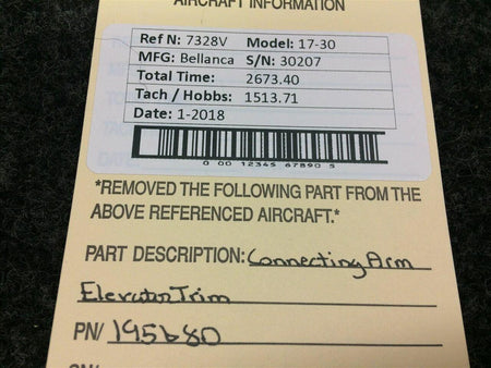 Bellanca 195680 Bellanca 17-30 Connecting Arm Elevator Trim