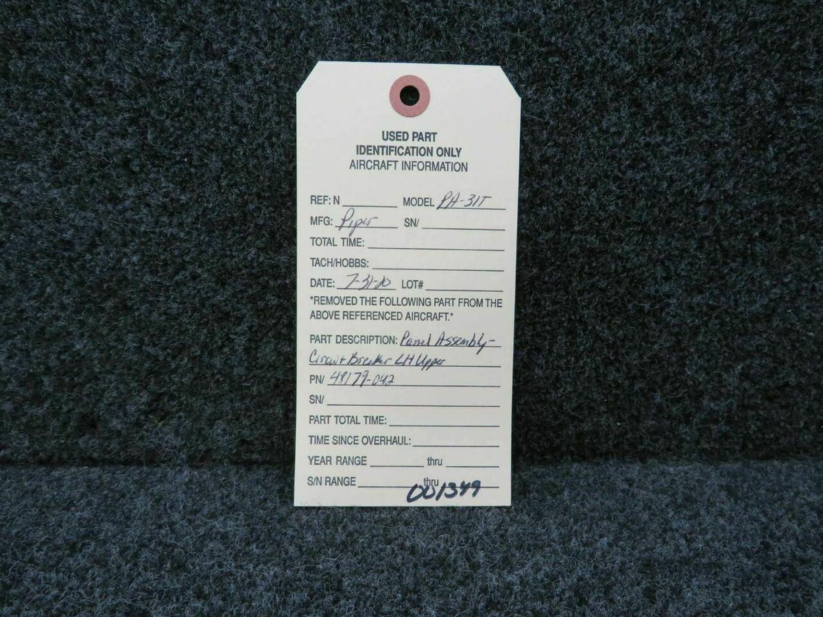 Piper 48179-042 Piper PA-31T Panel Assembly Circuit Breaker LH Upper C20