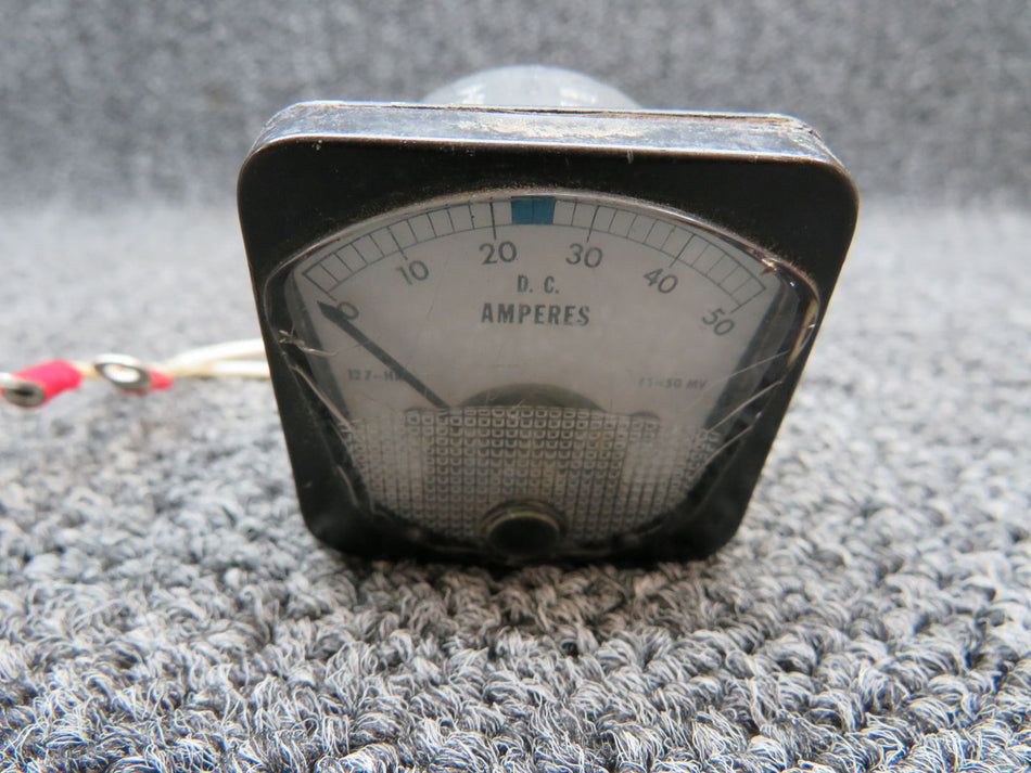 3E1886-4 Piper BF Goodrich Propeller De-Ice Ammeter (Amps: 0-50, Lens Scratched) BAS Part Sales | Airplane Parts