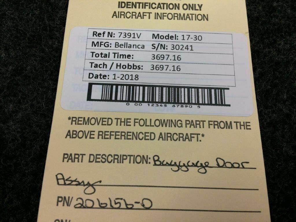 Bellanca 206156-0 Bellanca 17-30 Baggage Door Assy