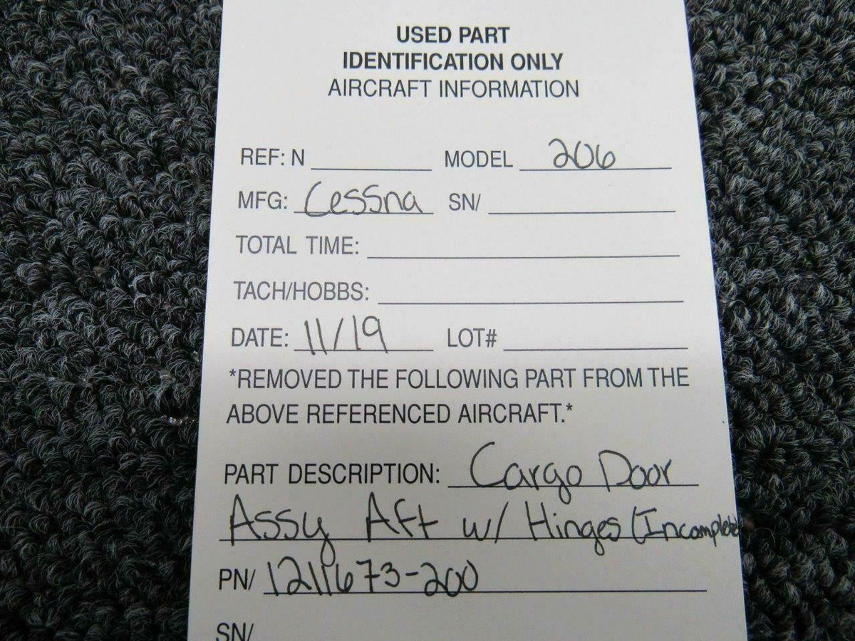 Cessna 1211673-200 Cargo Door Assembly Aft with Hinges DP