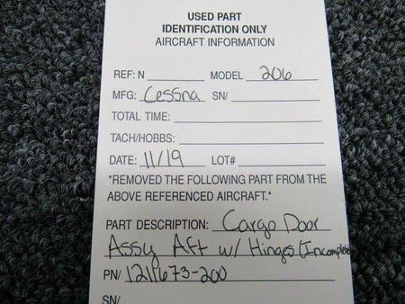 Cessna 1211673-200 Cargo Door Assembly Aft with Hinges DP