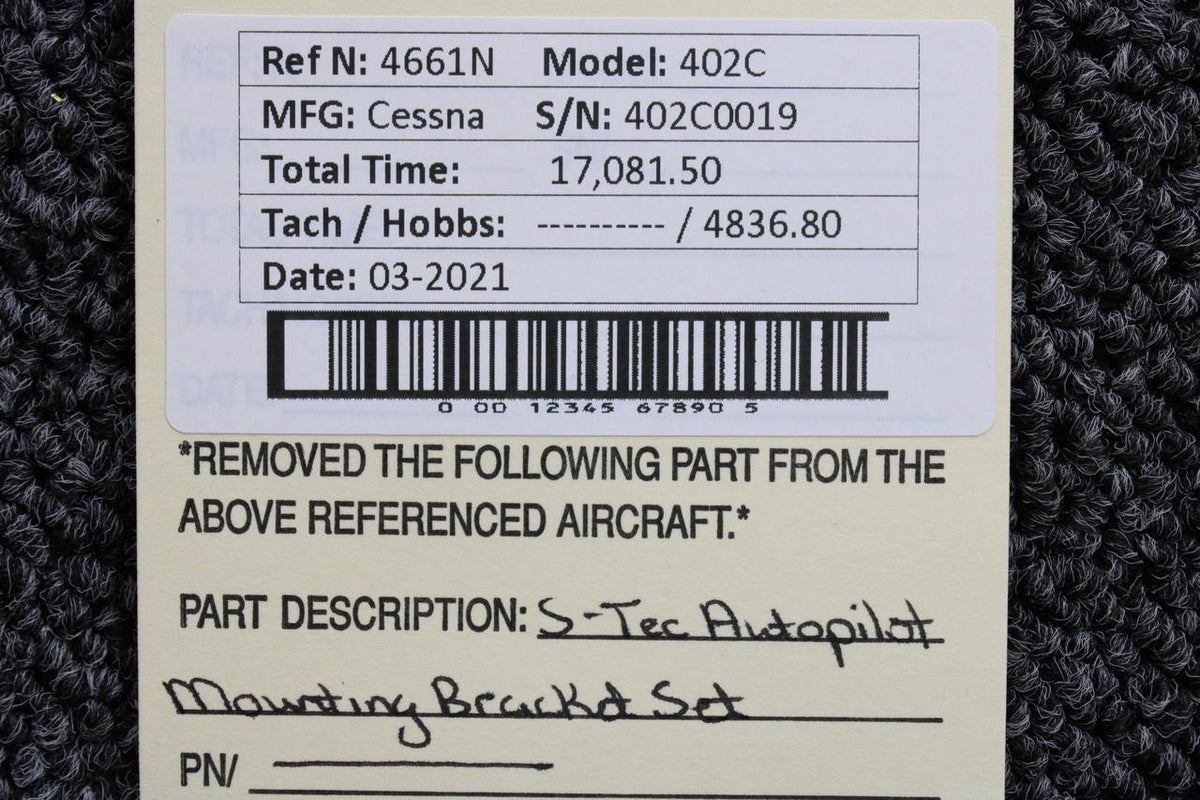 S-Tec Cessna 402C S-Tec Autopilot Mounting Bracket Set
