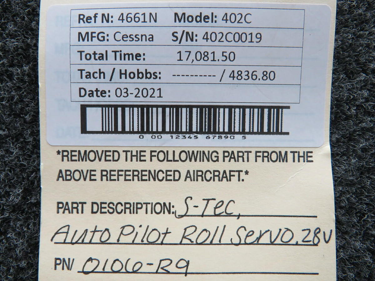S-Tec 0106-R9 Cessna 402C S-Tec Autopilot Roll Servo