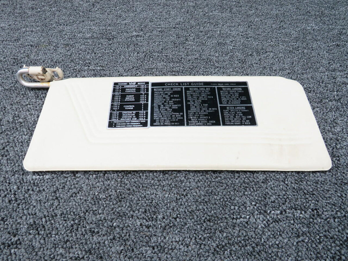 Cessna 0700122-1 Cessna 182F Sun Visor W/ Checklist Guide LH