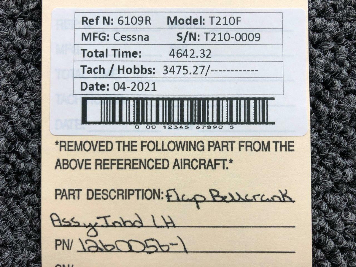 Cessna 1260056-1 Cessna T210F Flap Bellcrank Assembly Inboard LH