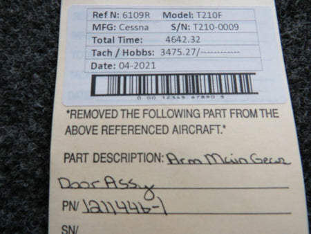 Cessna 1211446-1 Cessna T210F Arm Main Gear Door Assembly