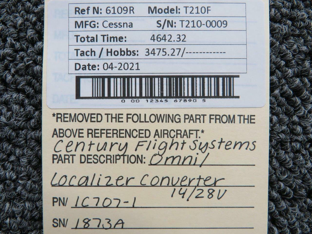 Century Flight Systems 1C707-1 Cessna T210F Century Flight Systems Omni / Localizer Converter 14/28V