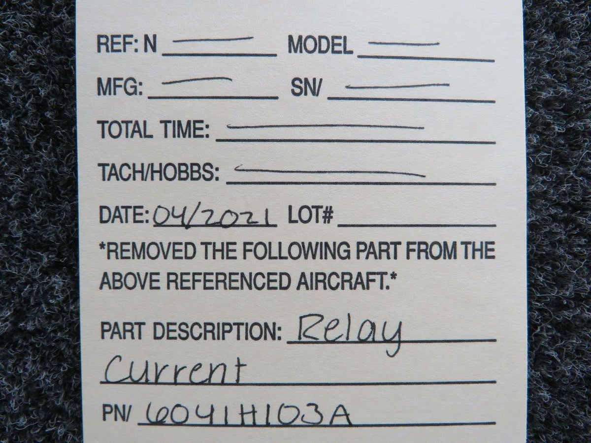 Does Not Apply 6041H103A Relay Current Volts 28
