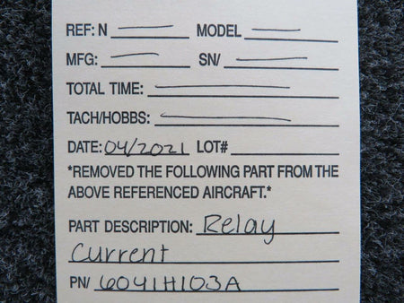 Does Not Apply 6041H103A Relay Current Volts 28
