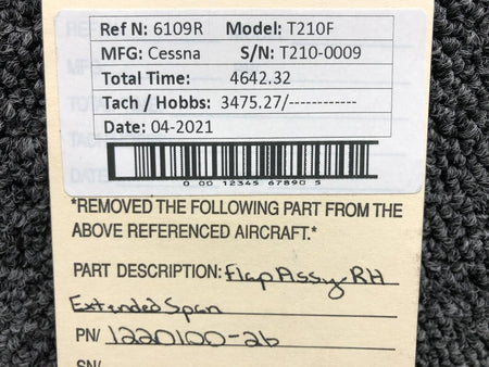 Cessna 1220100-26 Cessna T210F Flap Assembly LH