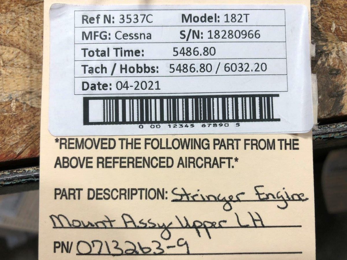 Cessna 0713263-9 Cessna 182T Stringer Engine Mount Assembly Upper LH