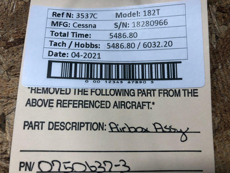 Cessna 0750637-3 Cessna 182T Airbox Assy