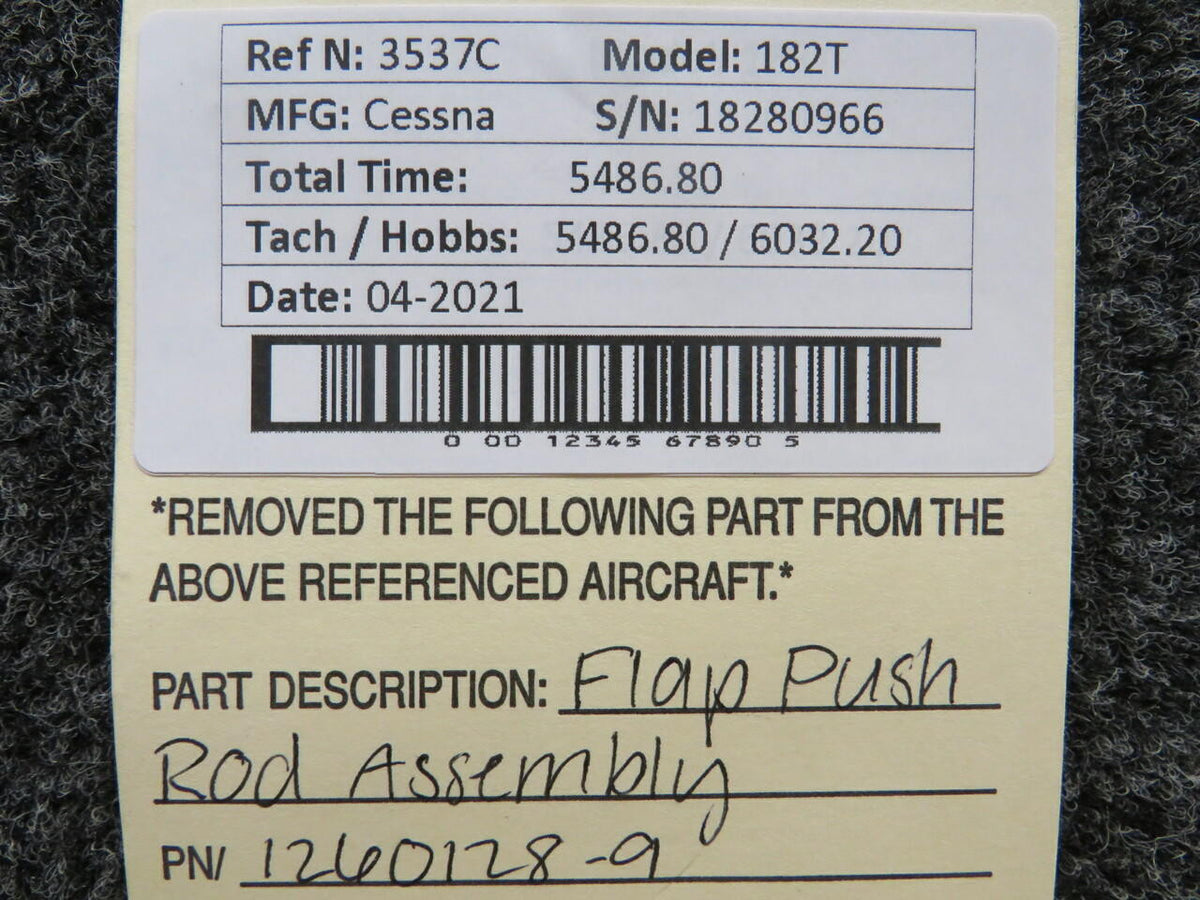 Cessna 1260128-9 Cessna 182T Flap Push Rod Assembly