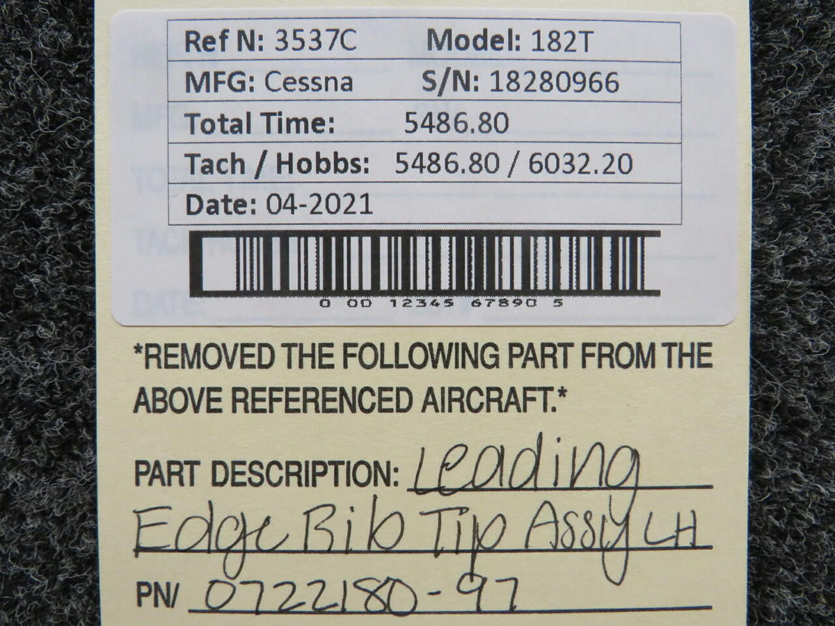 Cessna 0722180-97 Cessna 182T Leading Edge Rib Tip Assembly LH