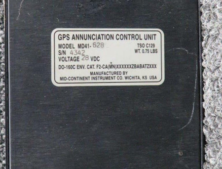 Mid Continent Instruments MD41-628 Mid Continent GPS Annunciations Control Unit V 28