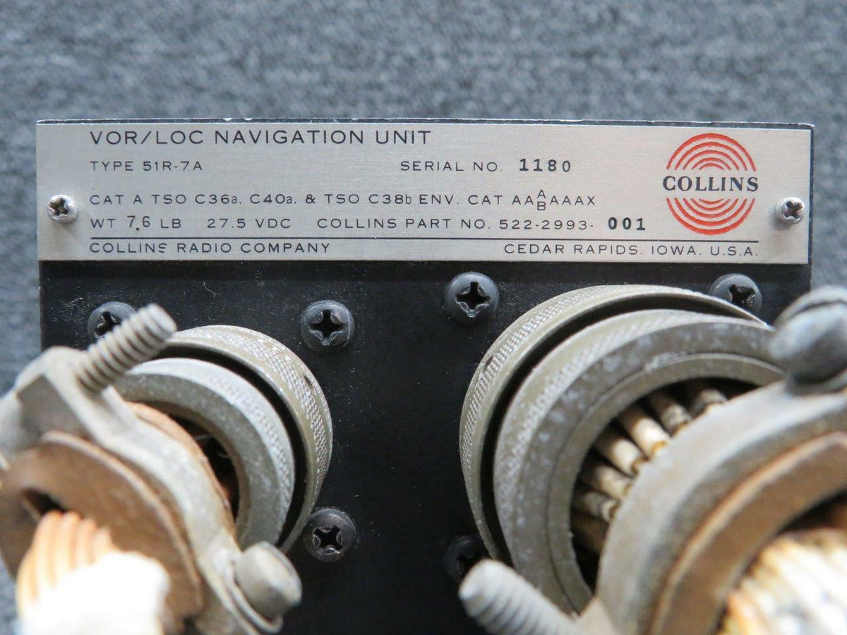 522-2993-001 Cessna 421B Collins 51R-7A VOR / LOC Navigational Unit (28V) BAS Part Sales | Airplane Parts