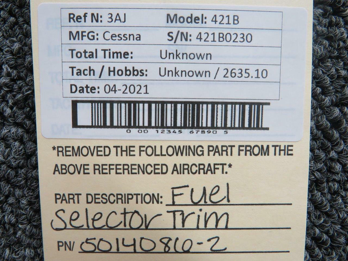 Cessna 5014086-2 Cessna 421B Fuel Selector Trim Assembly