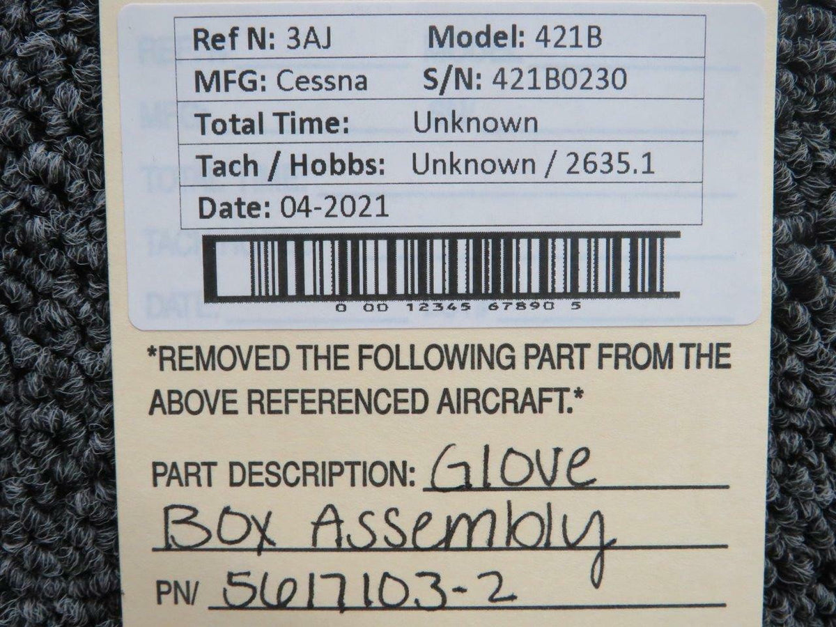 Cessna 5617103-2 Cessna 421B Glove Box Assembly