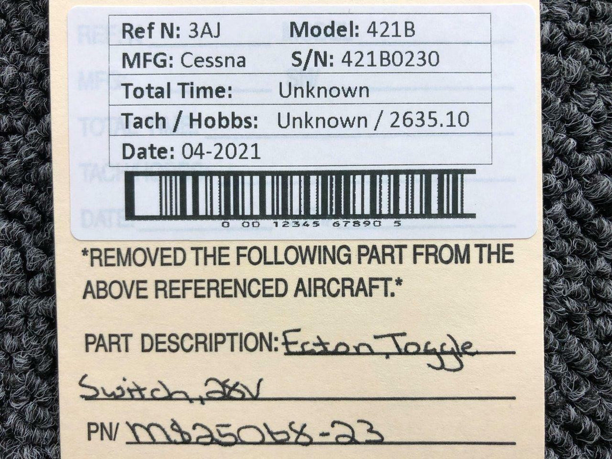 Eaton MS25068-23 Cessna 421B Eaton Toggle Switch Assembly Volts 28
