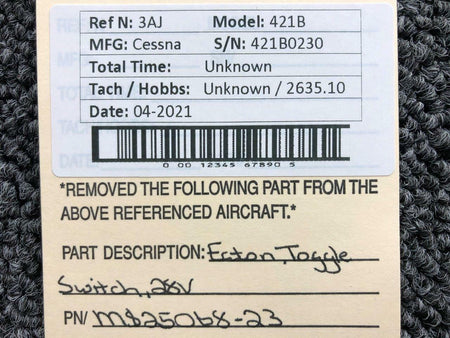 Eaton MS25068-23 Cessna 421B Eaton Toggle Switch Assembly Volts 28